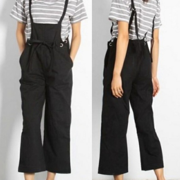 Mod Ref Lockhart Wide Leg Black Denim 100% Cotton Overalls Overall M